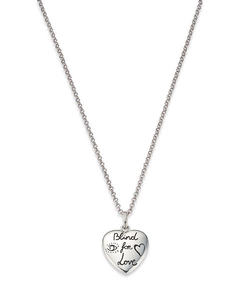 blind for love gucci anello|Gucci Sterling Silver Blind for Love Engraved Pendant Necklace, 17.